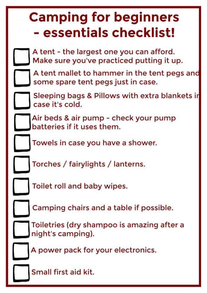 Camping for beginners - our experience and a free camping checklist