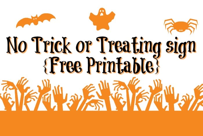 No Trick or Treating sign {Free Printable for Halloween}.... The
