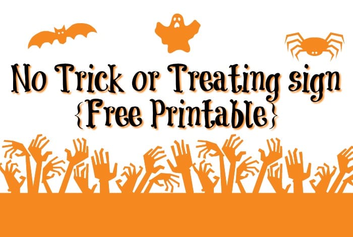 No Trick or Treating sign Free Printable for Halloween.... - The